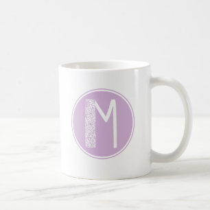 M Monogram för initial Blommigt Kaffemugg