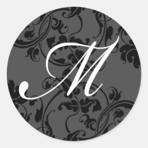 M Monogram - inledande bröllopstävlingar Runt Klistermärke