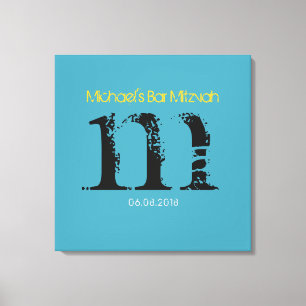 M Monogram Inloggningsnämnd för Bat mitzvah inlogg Canvastryck