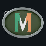 M Monogram överlade på Irish Flagga BBA<br><div class="desc">M Monogram överlagrad på den irländska Bälte-låsbeslagets utformning © Trinkets and Sak 2017 - AHP Design. Alla Höger reserverade.</div>