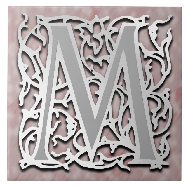 M Monogram "Silver Stone" keramiskt plattor Kakelplatta (Framsidan)