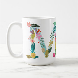 M-Monogrammugg, initial som blommigt M är botanis Kaffemugg