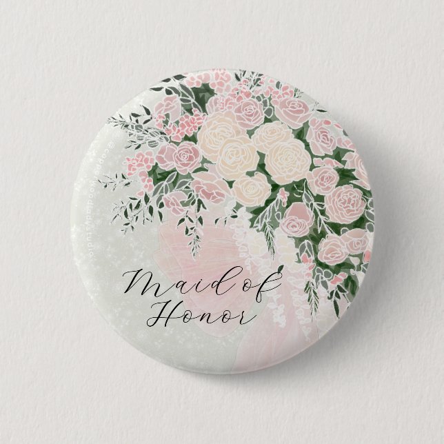 M.O.H Blush båge och Rose Wisteria Bouquet  Knapp (Framsida)