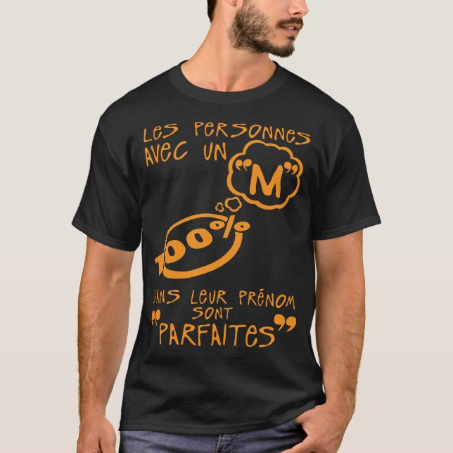m parfaite prenom citation lettre personne t shirt (Framsida)