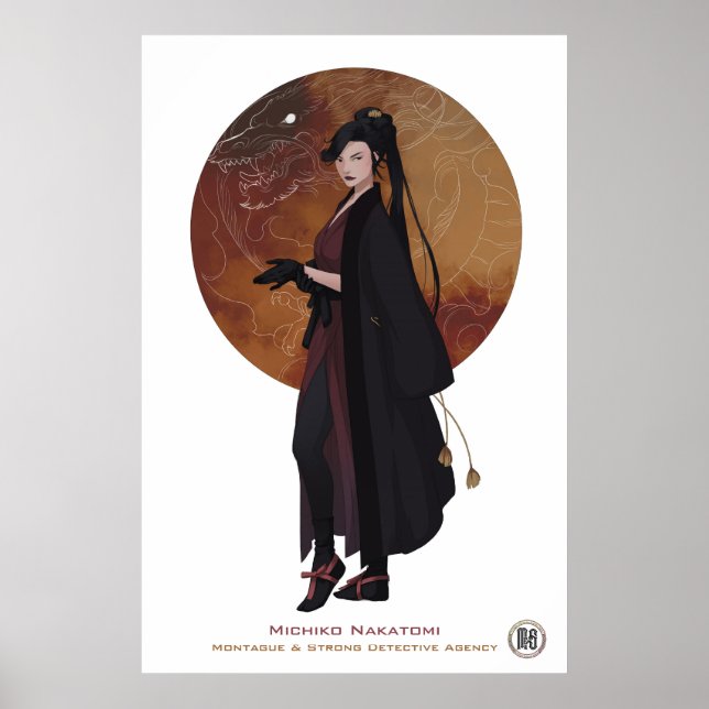M&S Michiko Nakatomi Poster - Art av Mona Finden (Framsidan)