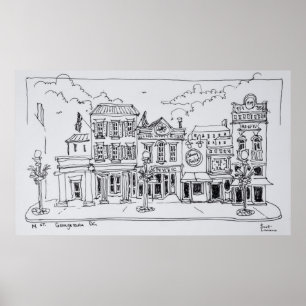 M Street i Georgetown, Washington DC. Poster