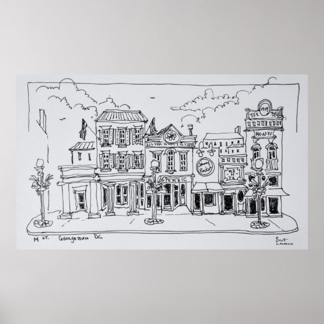 M Street i Georgetown, Washington DC. Poster (Framsidan)