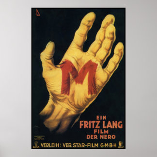 M Vintage 1931 Film Poster