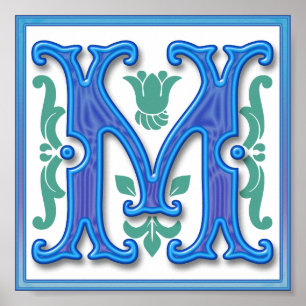 M - VINTAGE BREV M POSTER