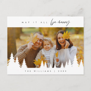 Må allt vara glatt, familjefoto, minimalistiskt vykort