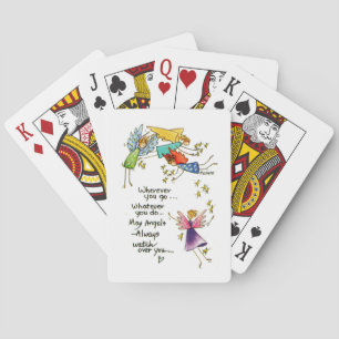 "Må Änglar alltid vakta över dig" teckning  Casinokort