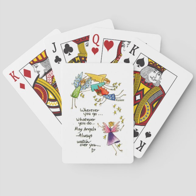 "Må Änglar alltid vakta över dig" teckning  Casinokort (Baksidan)