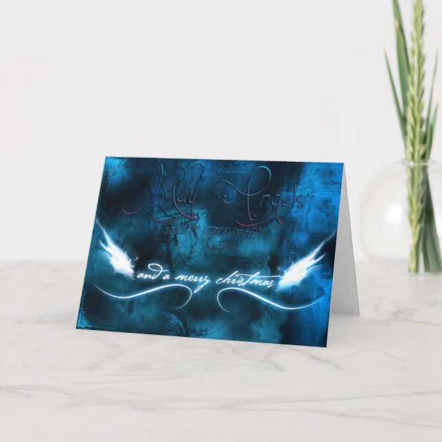 Må Änglar vakta över dig och god jul Helgkort (Framsida)