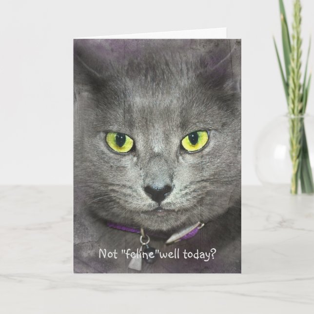 Må bättre snart katt ansikte kort (Framsida)