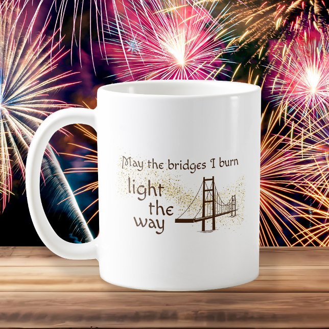 Må bryggan jag bränner ljus på vägen kaffemugg (Skapare uppladdad)