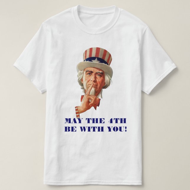 Må den 4 juli vara med er farbror Sam T-shirt (Design framsida)