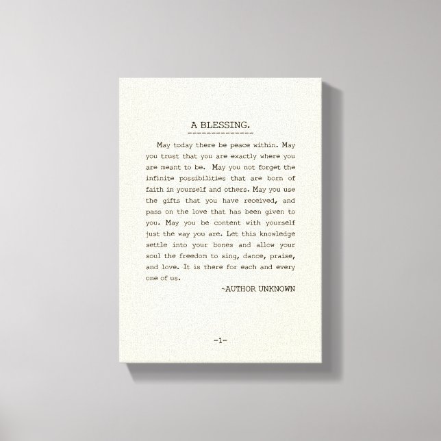 Må det i dag finnas fred inom canvastryck (Framsida)