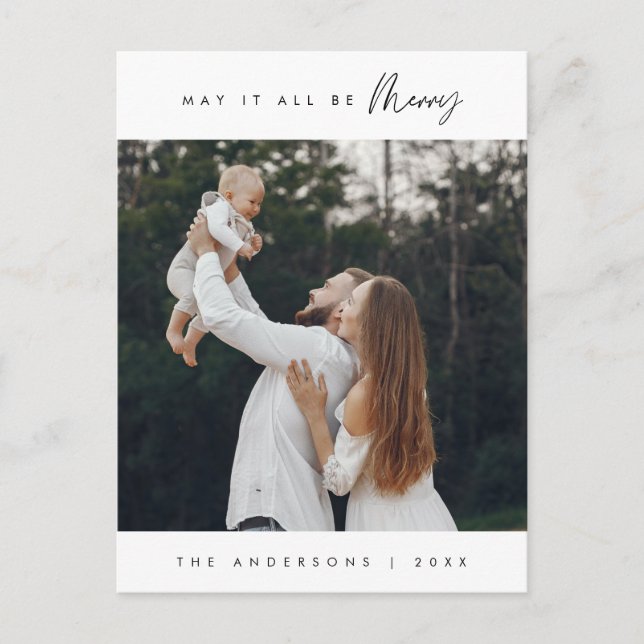 Må det vara roligt, julfamiljens foto vykort (Framsida)