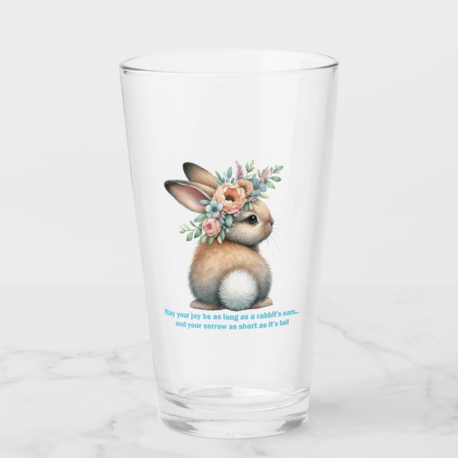 Må din glädje vara så lång som en kaninens Öron Cu Glaskopp (Framsida)