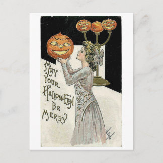 Må din Halloween vara hederlig kvinna och Pumpkin Vykort