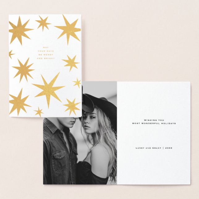 Må dina dagar vara glada och ljusa gyllene stjärno folierat kort (Display)