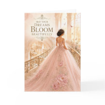 Må Dina Drömmar Blomma Vackert Quinceañera-kort