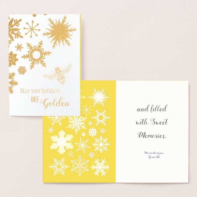 Må dina Helgdagar vara Golden | Anpassade-kort Folierat Kort (Display)