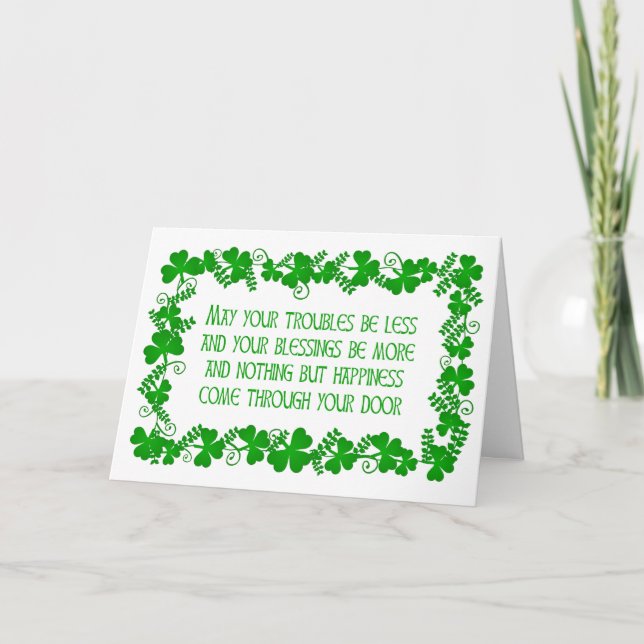 Må dina problem vara mindre än St. Patrick-kortet Kort (Framsida)