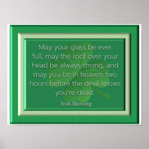 Må ditt glas - irländsk välsignelse - Art Print Poster