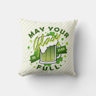 Må ditt glas vara fullt grönt öl St. Patrick's Kudde