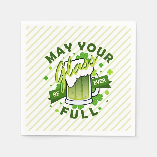 Må ditt glas vara fullt grönt öl St. Patrick's Pappersservett (Framsidan)