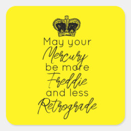 Må ditt kvicksilver vara mer Fred och mindre Retro Fyrkantigt Klistermärke