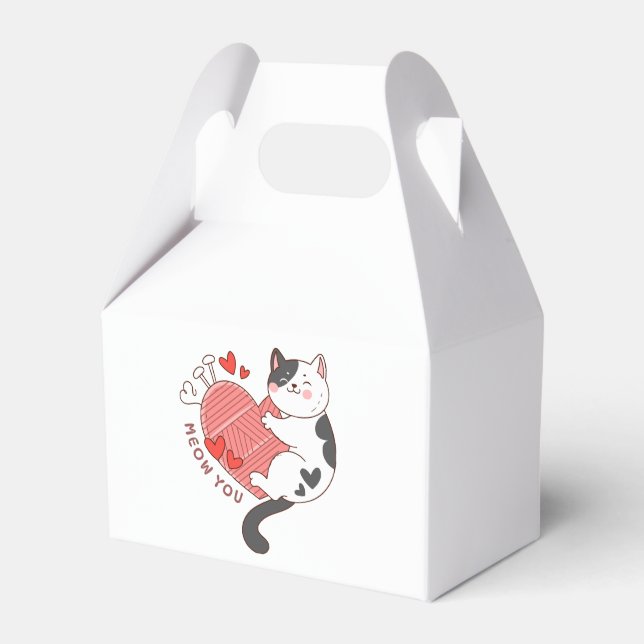 Må du Cute Cat Valentine Day Presentaskar (Framsidan Sidan)
