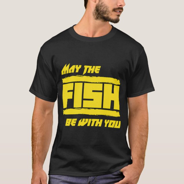 Må Fisken Vara Med Dig Roliga Fiskfans T Shirt (Framsida)