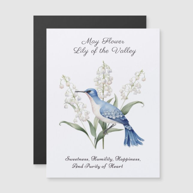 Må födelsemånaden Flower Lily i dalen Birthday (Fram/baksida)