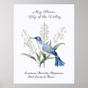 Må födelsemånaden Flower Lily i dalen Birthday Poster