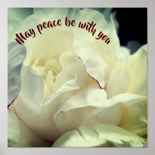 Må freden vara med din Peony-inspiration Poster
