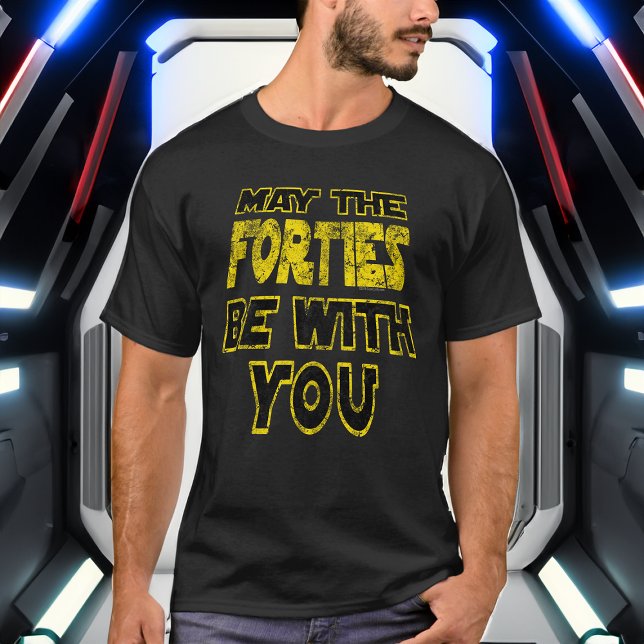 Må fyrtiderna vara med dig 1980-talets Retro 40:e T Shirt (may the forties be with you funny 40th birthday shirt
)