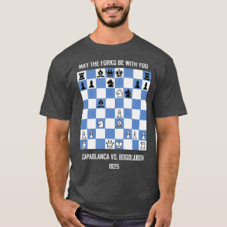 Må gafflarna vara med dig Capablanca mot Chess T Shirt