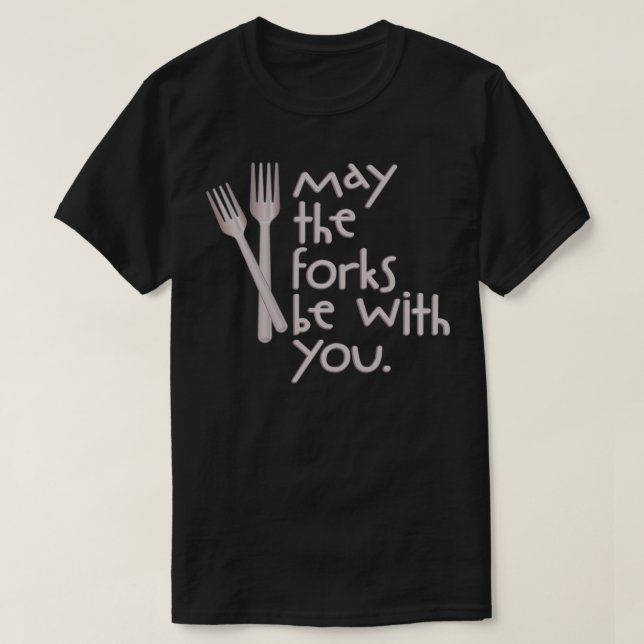 Må gafflarna vara med er två fork Utensils Pullov T Shirt (Design framsida)