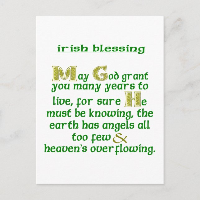 Må Gud Ge Dig Många År Vykort (Framsida)