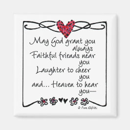 "Må Gud ge dig..teckning Red hjärta Magnet