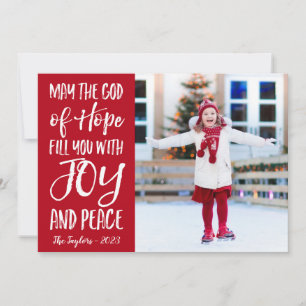 Må Gud glädje Joy Peace Jul-fotokortet Julkort
