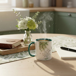 Må Gud vara nådig, gröna och gyllene blad  Mugg