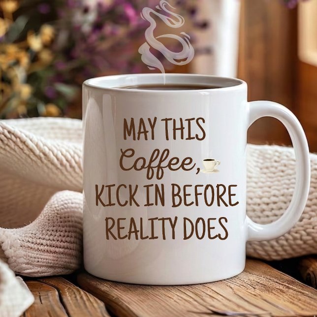 Må kaffet kicka in rolig kollega kaffemugg (Skapare uppladdad)