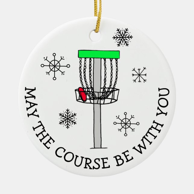 Må kursen vara med dig, Disk Golf Julgransprydnad Keramik (Framsidan)