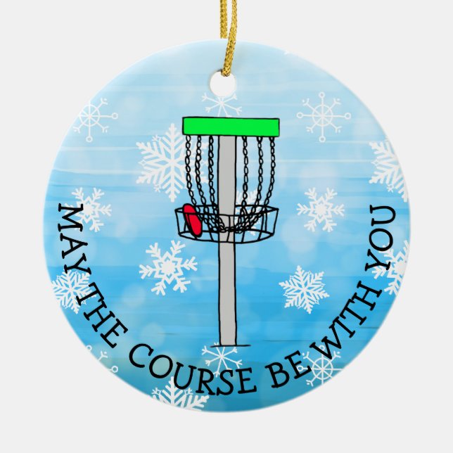 Må kursen vara med dig, Disk Golf Julgransprydnad Keramik (Framsidan)