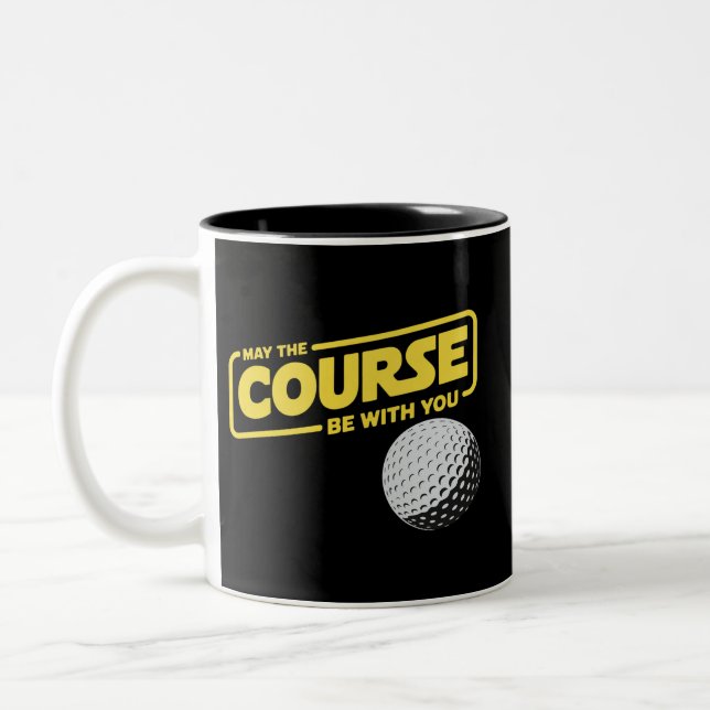 Må kursen vara med dig Rolig golf golfande Två-Tonad Mugg (Vänster)
