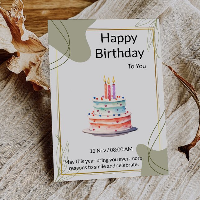 Må ljusen på din tårta lysa starkt inbjudningar (May the candles on your cake shine bright invitation)
