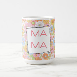 MA MA Djärvt Blommönster Kaffemugg